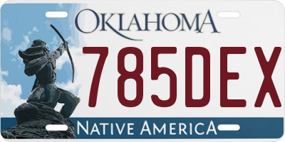 OK license plate 785DEX