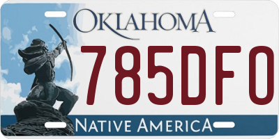 OK license plate 785DFO