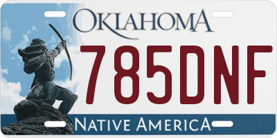 OK license plate 785DNF