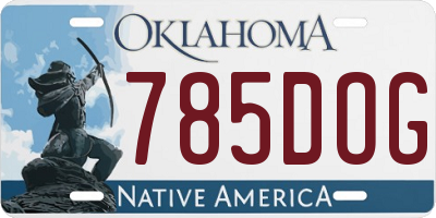 OK license plate 785DOG