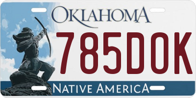 OK license plate 785DOK