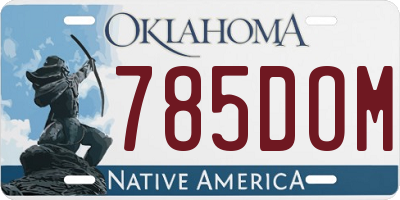 OK license plate 785DOM