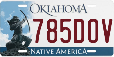 OK license plate 785DOV