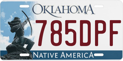 OK license plate 785DPF