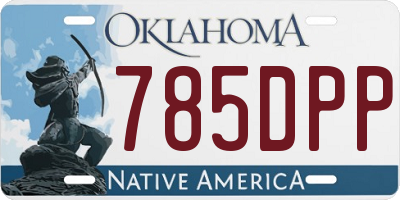 OK license plate 785DPP