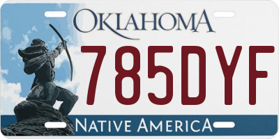 OK license plate 785DYF
