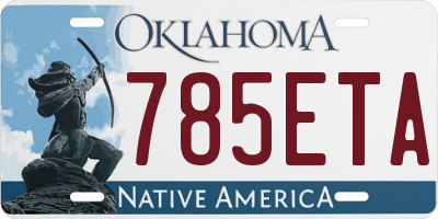 OK license plate 785ETA