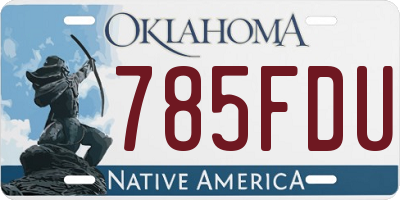 OK license plate 785FDU