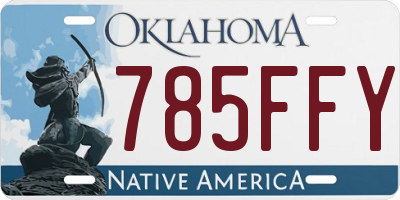 OK license plate 785FFY