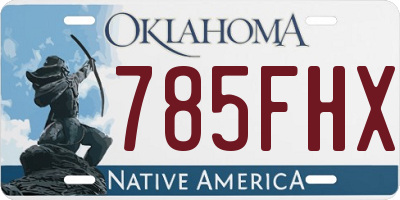 OK license plate 785FHX