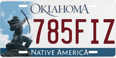 OK license plate 785FIZ