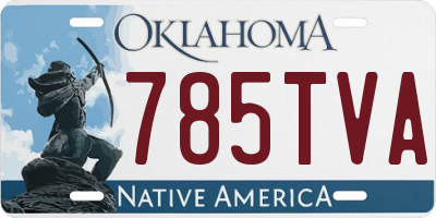 OK license plate 785TVA