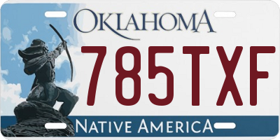 OK license plate 785TXF