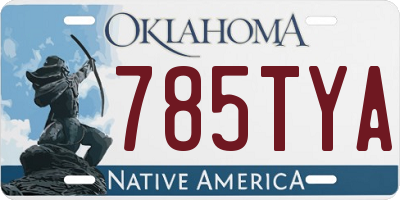 OK license plate 785TYA