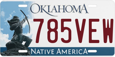 OK license plate 785VEW