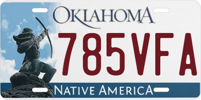OK license plate 785VFA
