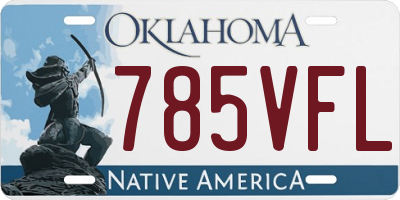 OK license plate 785VFL