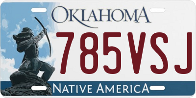 OK license plate 785VSJ