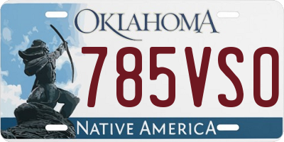 OK license plate 785VSO