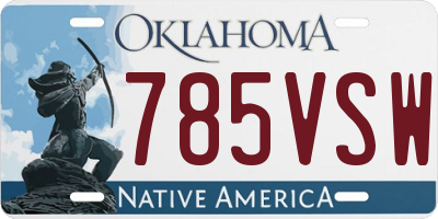OK license plate 785VSW