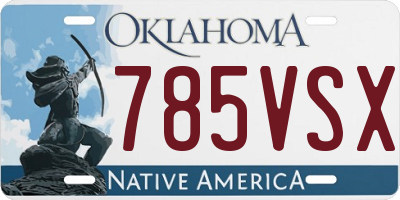 OK license plate 785VSX