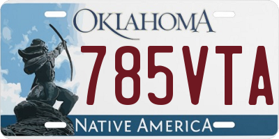 OK license plate 785VTA