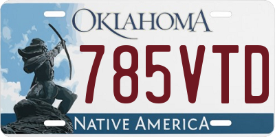 OK license plate 785VTD