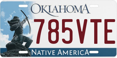 OK license plate 785VTE