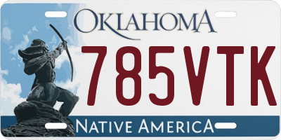 OK license plate 785VTK