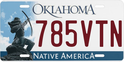 OK license plate 785VTN