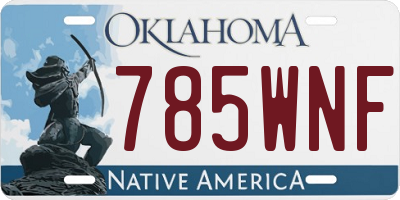 OK license plate 785WNF