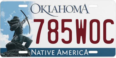 OK license plate 785WOC