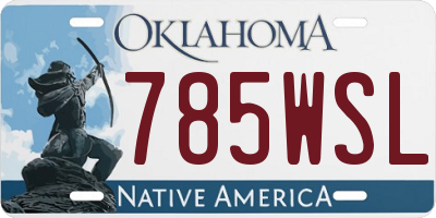 OK license plate 785WSL