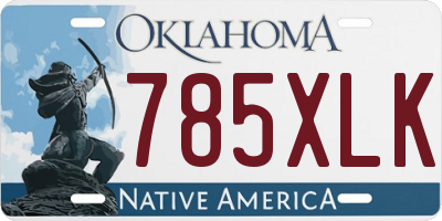 OK license plate 785XLK