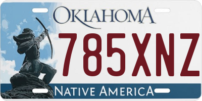 OK license plate 785XNZ