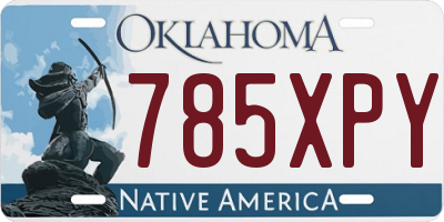OK license plate 785XPY