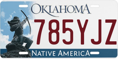 OK license plate 785YJZ