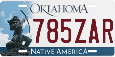 OK license plate 785ZAR