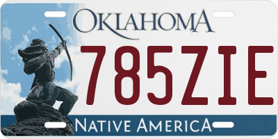 OK license plate 785ZIE