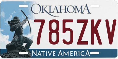OK license plate 785ZKV