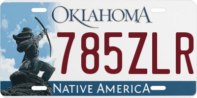 OK license plate 785ZLR
