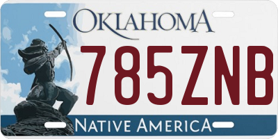 OK license plate 785ZNB