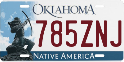 OK license plate 785ZNJ