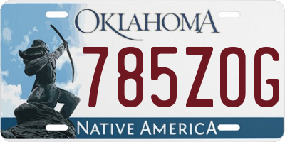 OK license plate 785ZOG