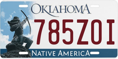 OK license plate 785ZOI