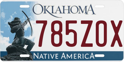OK license plate 785ZOX