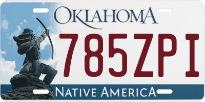 OK license plate 785ZPI