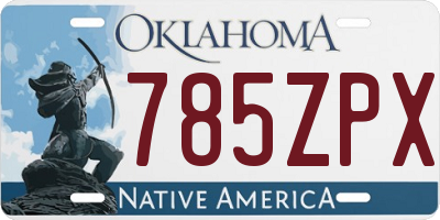 OK license plate 785ZPX
