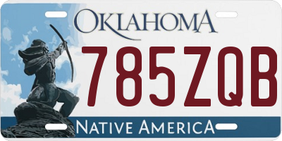 OK license plate 785ZQB