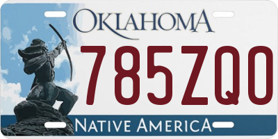 OK license plate 785ZQO